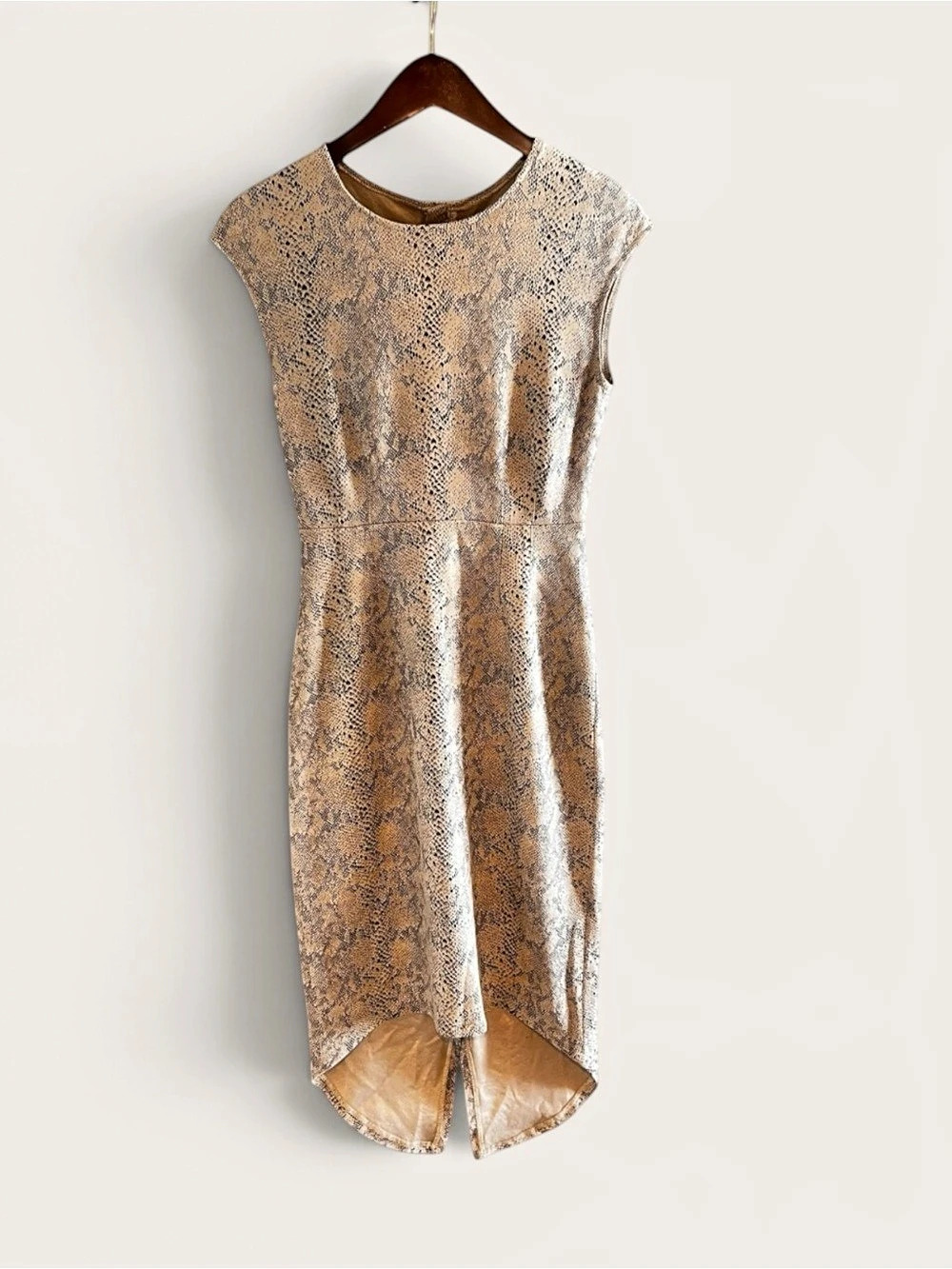 NWT | Level 99 | Brown & Cream Form Fitting Dress | Size Small